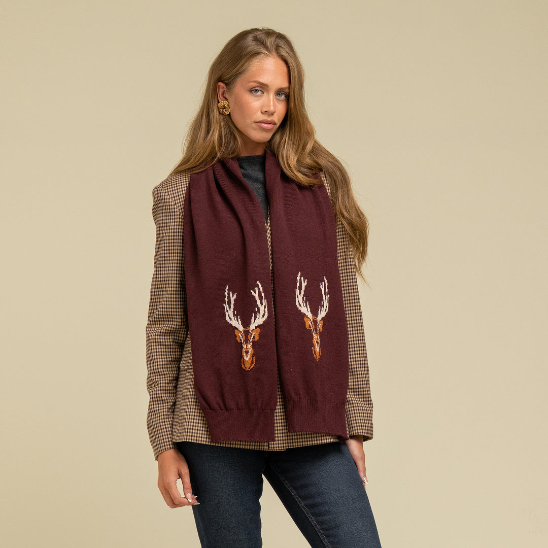 Waring Brooke Ladies Majestic Stag Chunky Scarf