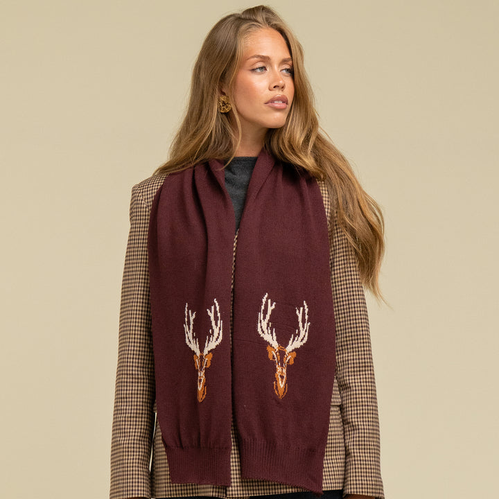 Waring Brooke Ladies Majestic Stag Chunky Scarf