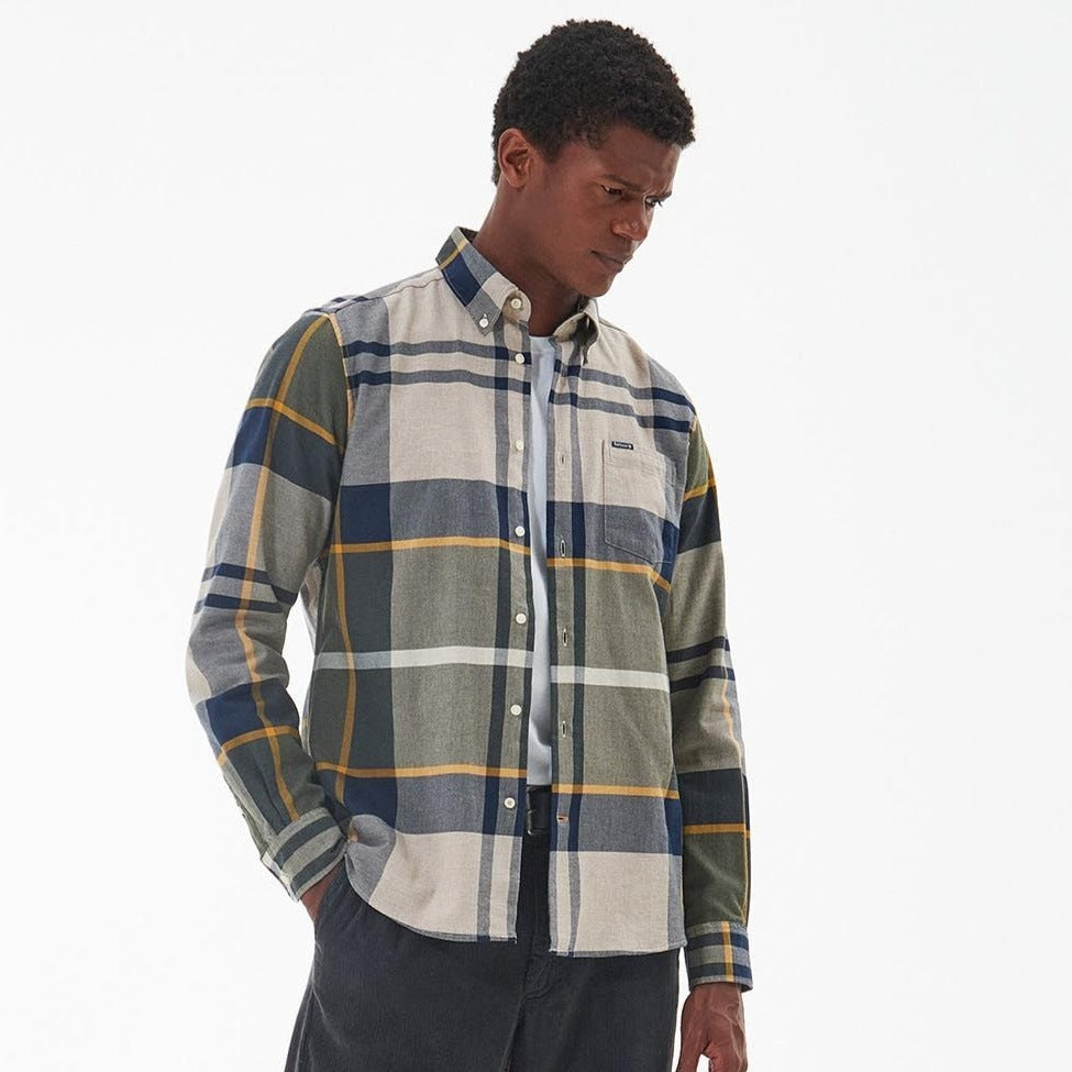 Barbour Mens Dunoon Tailored Shirt Forest Mist Millbry Hill