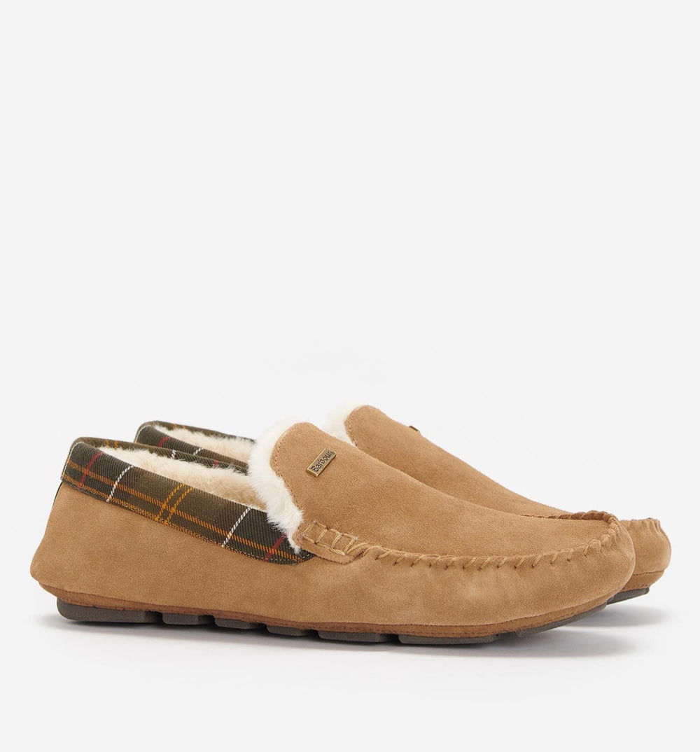 The Barbour Mens Monty Slippers in Camel#Camel