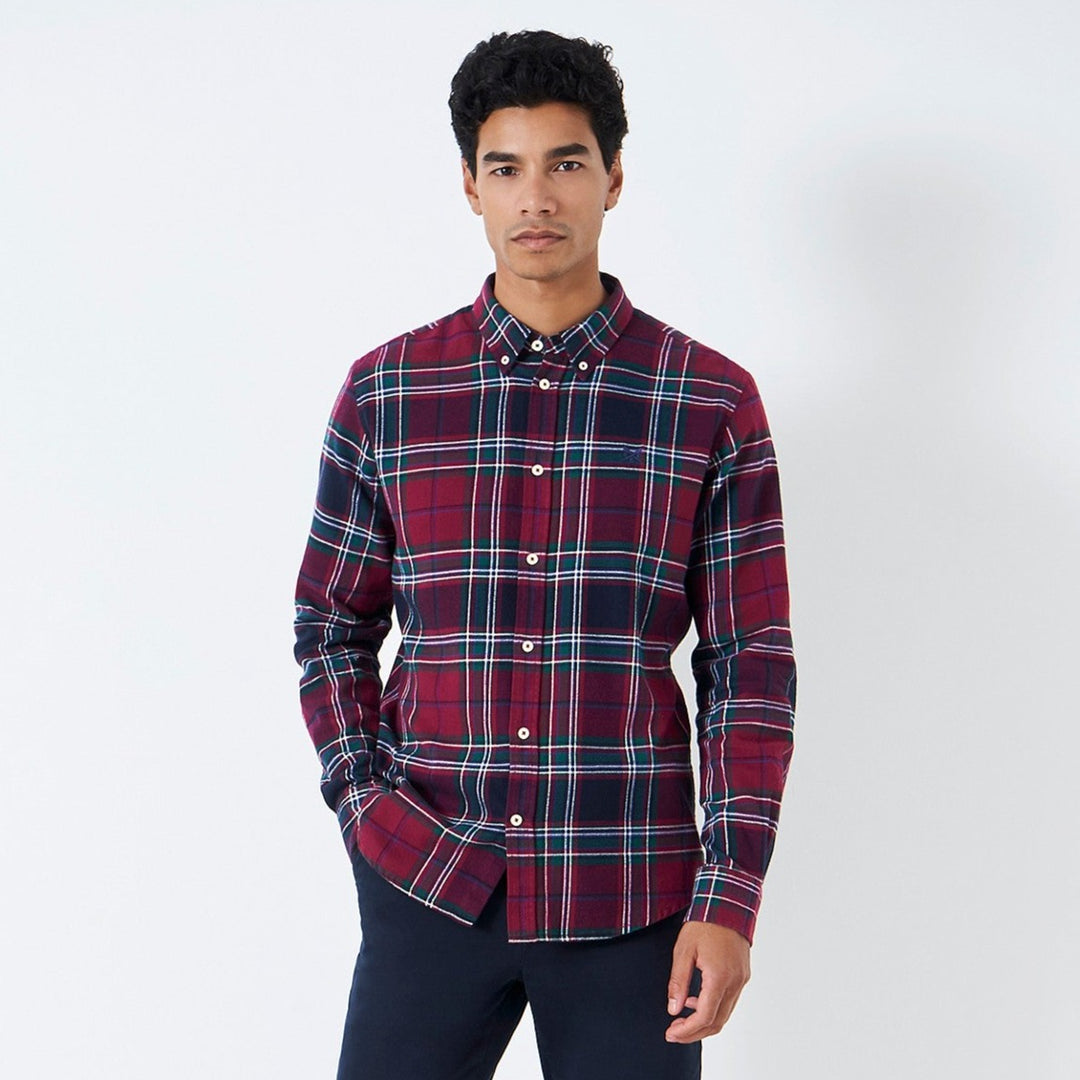 Crew Mens Spencer Flannel Shirt#Red Check