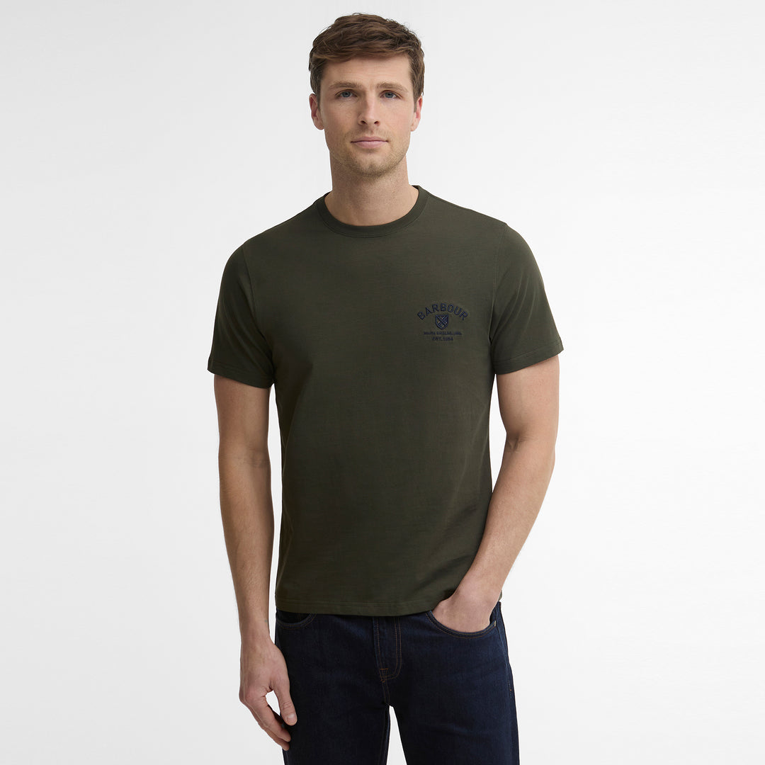 Barbour Mens Tartan Tailored Crest Logo T-Shirt