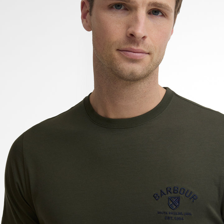 Barbour Mens Tartan Tailored Crest Logo T-Shirt