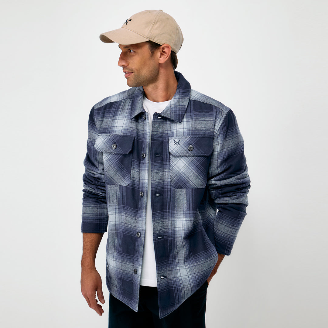 Crew Mens Borg Lined Flannel Shacket