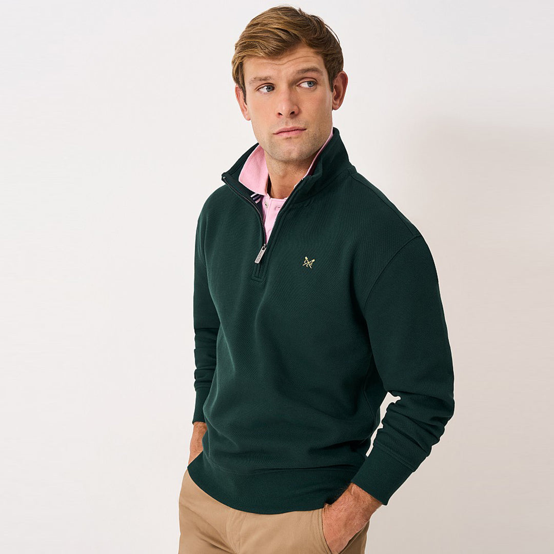 Crew Mens Pique Half Zip Sweatshirt