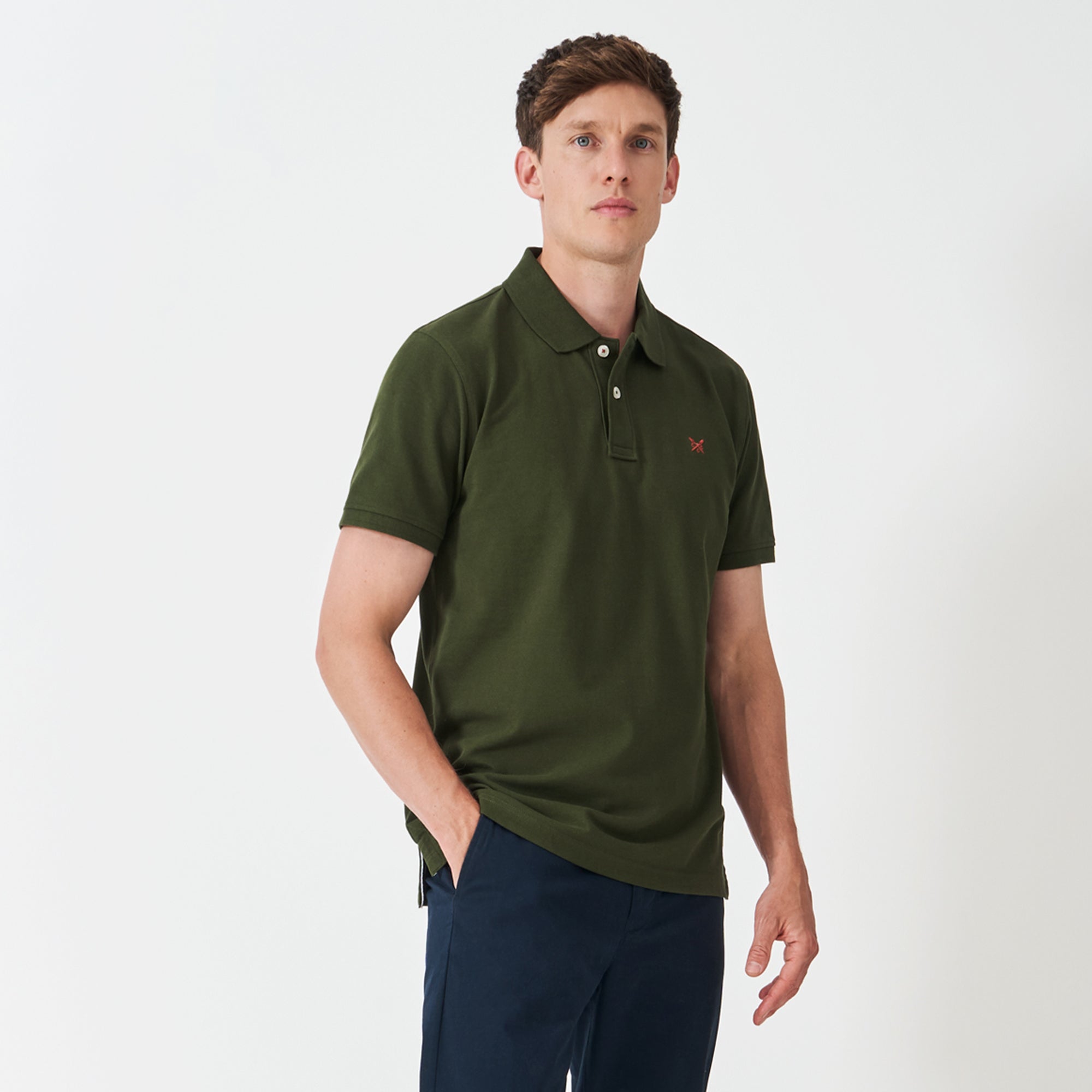 Crew Mens Classic Pique Polo - Rifle Green | Millbry Hill