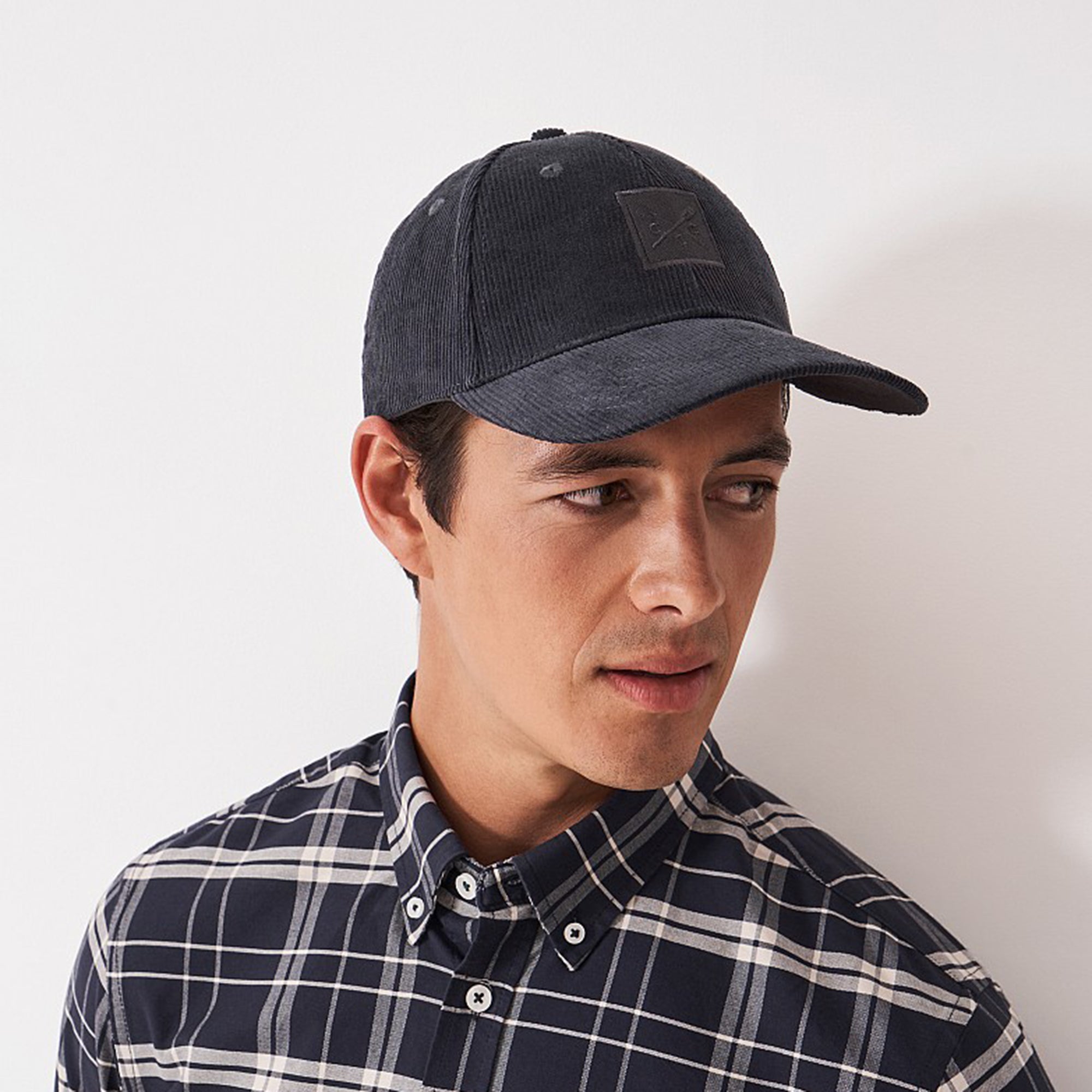Crew Mens Cordoroy Cap - Charcoal | Millbry Hill