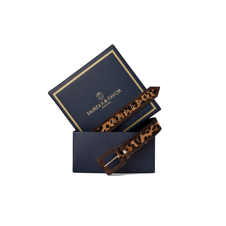 Fairfax & Favor Ladies Marseille Belt - Leopard Haircalf