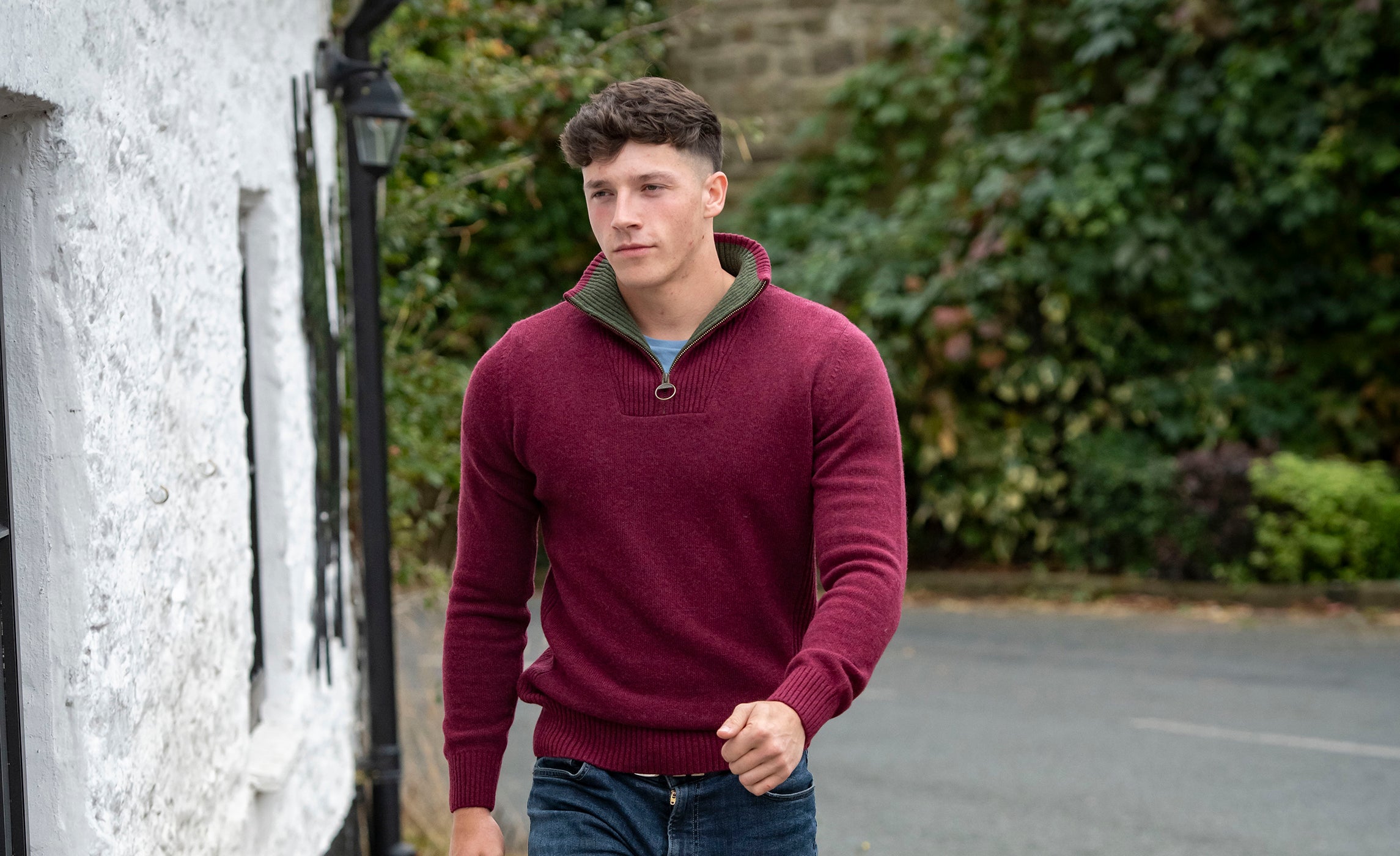 Man wearing Barbour Nelson Jumper