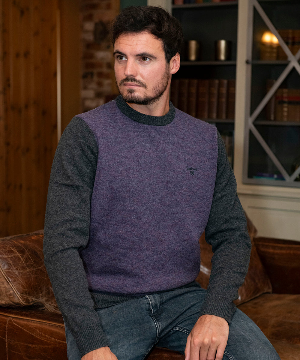 Man wearing Barbour jumper