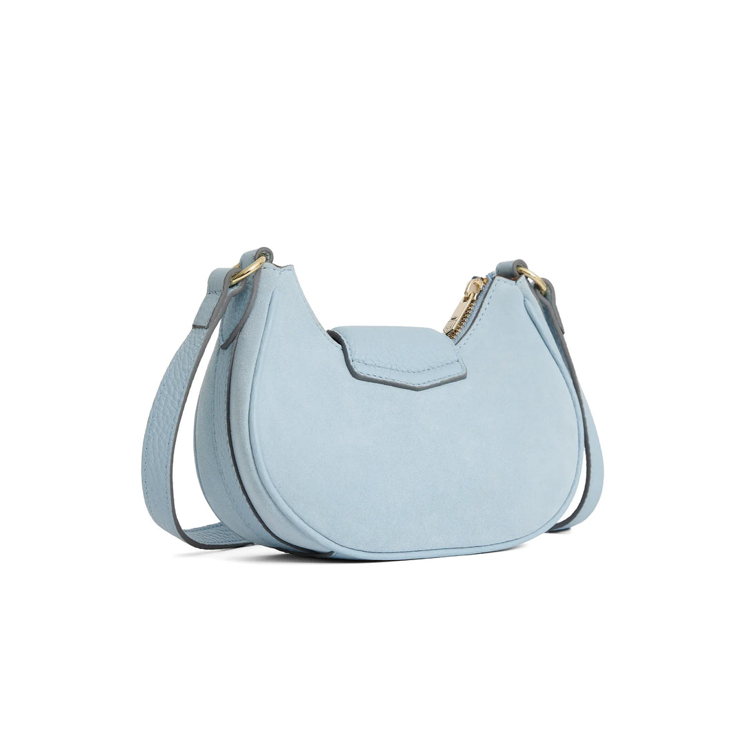 Fairfax & Favor Micro Windsor Cross Body Bag - Sky Blue Suede