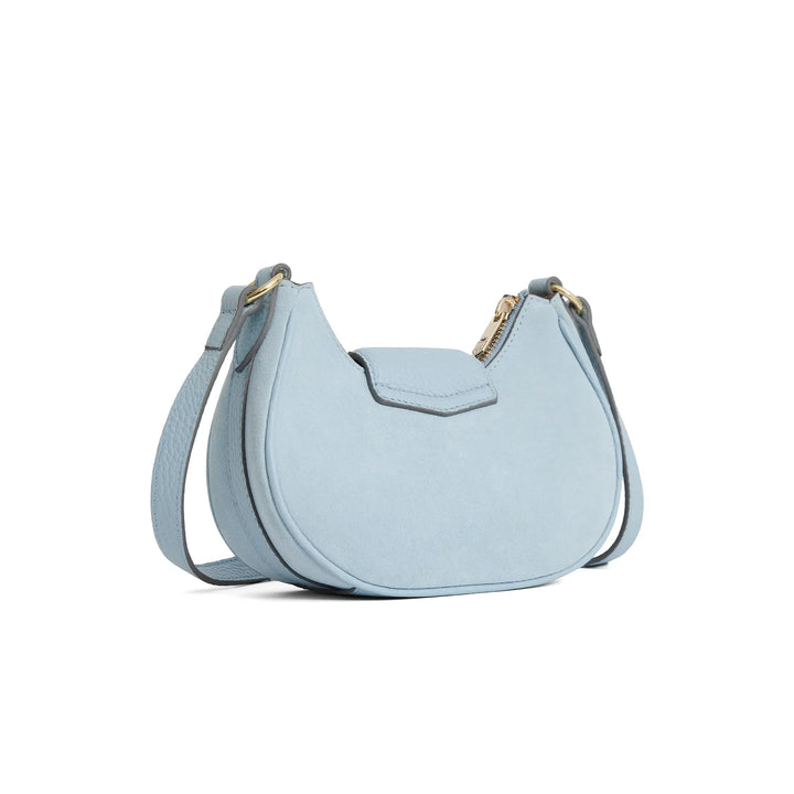 Fairfax & Favor Micro Windsor Cross Body Bag - Sky Blue Suede