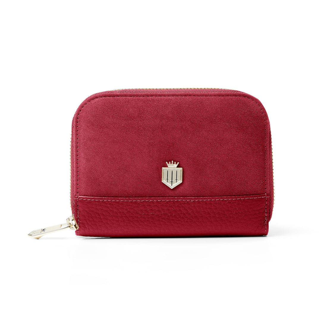 Fairfax & Favor Ladies Limited Edition Cherry Suede Mini Salisbury Purse