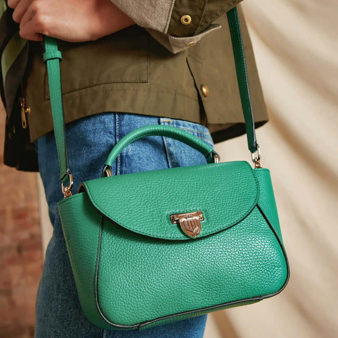 Fairfax & Favor Mini Blenheim Handbag - Clover Green Leather