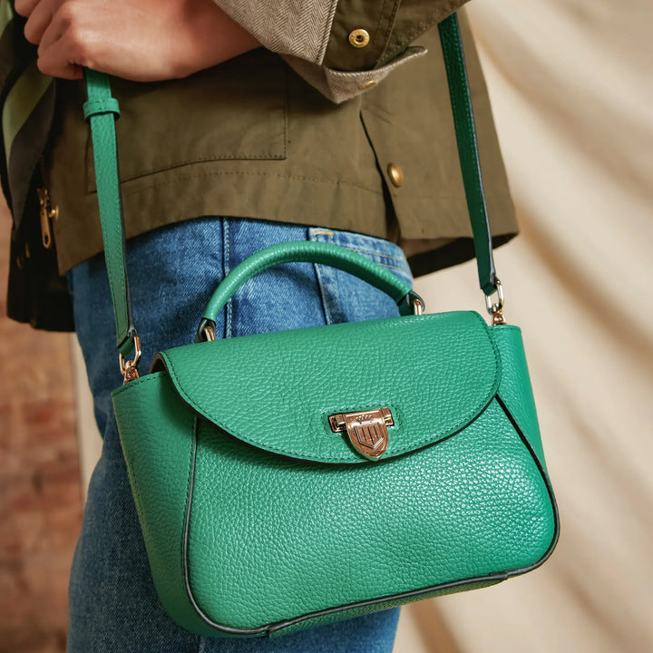 Fairfax & Favor Mini Blenheim Handbag - Clover Green Leather