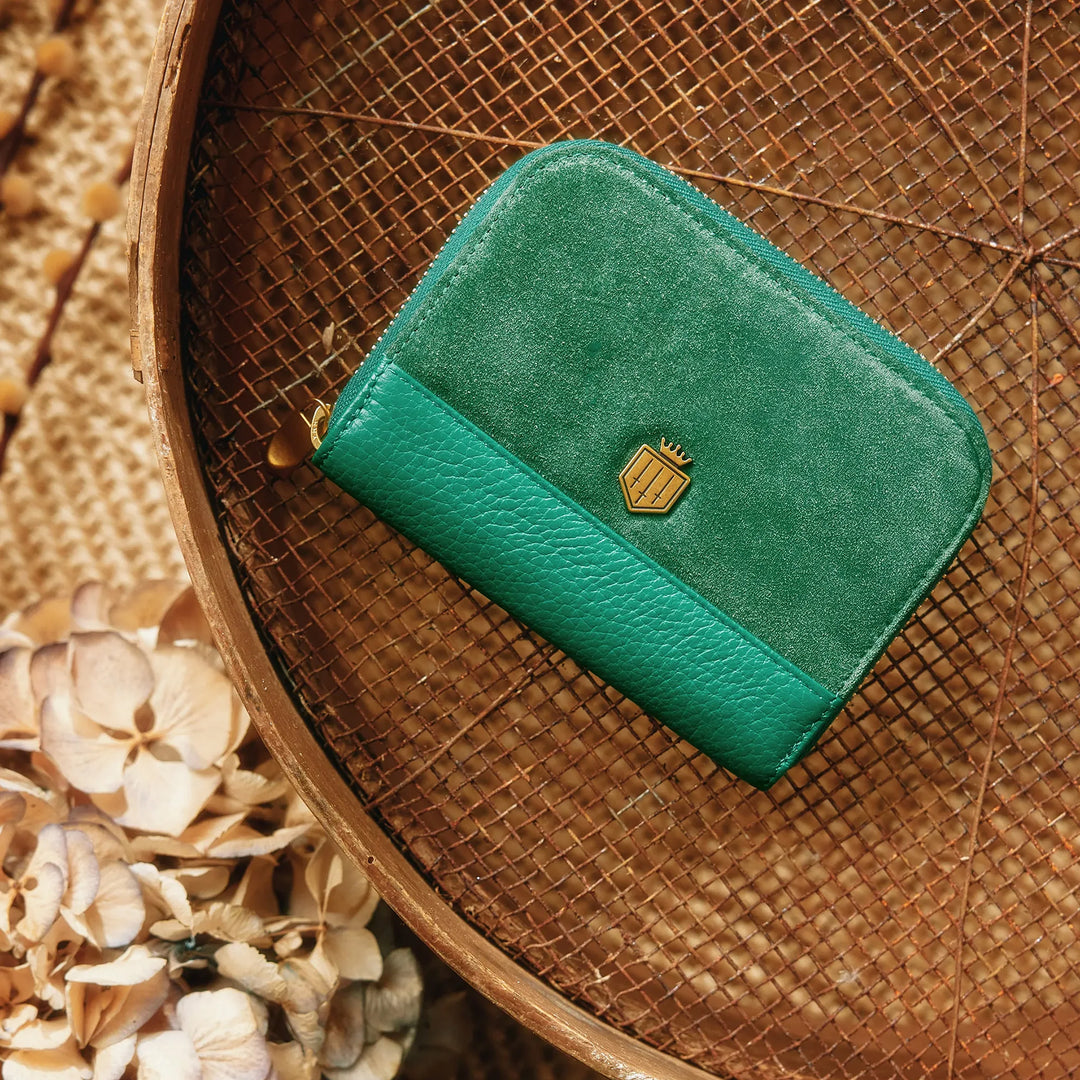Fairfax & Favor Mini Salisbury Purse - Clover Green Suede