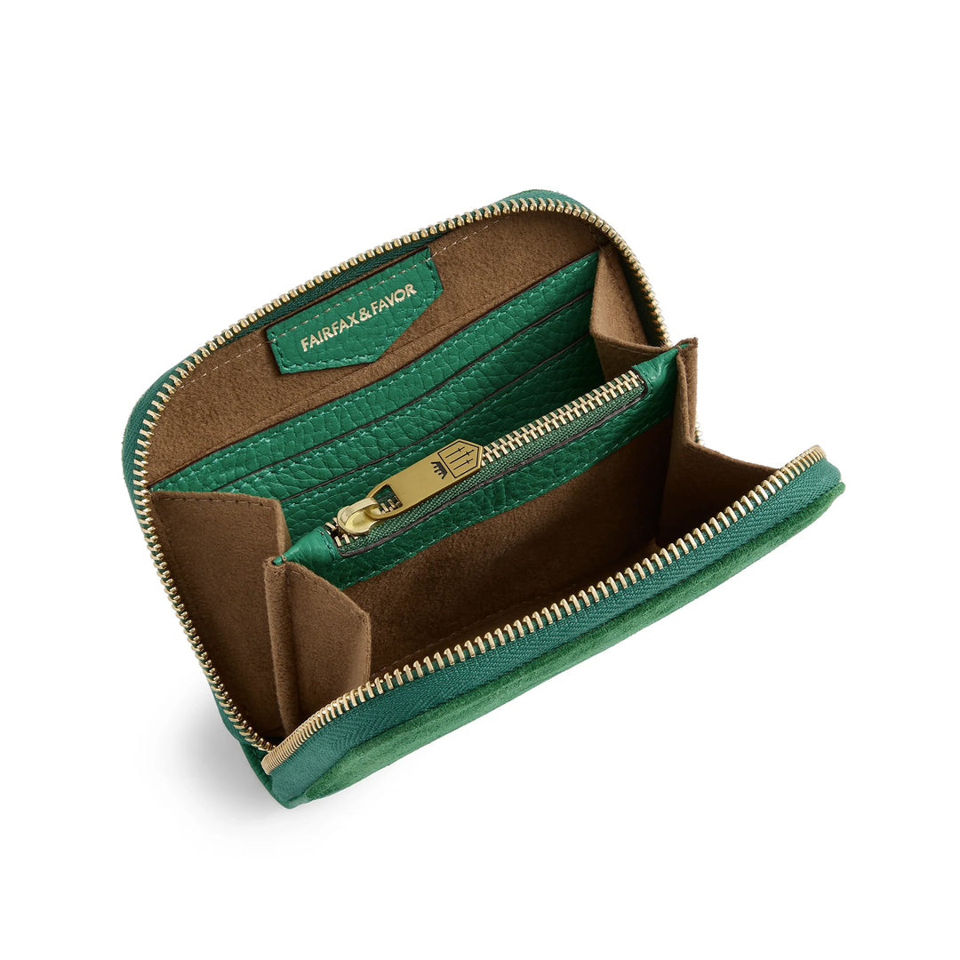 Fairfax & Favor Mini Salisbury Purse - Clover Green Suede