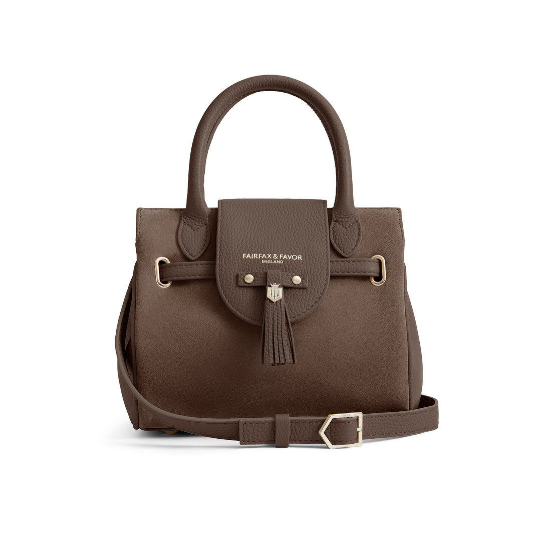 Fairfax & Favor Limited Edition Fog Suede Mini Windsor Handbag