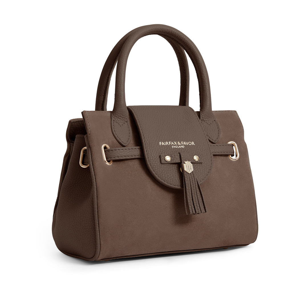Fairfax & Favor Limited Edition Fog Suede Mini Windsor Handbag