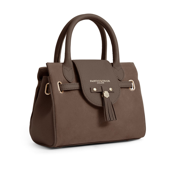 Fairfax & Favor Limited Edition Fog Suede Mini Windsor Handbag