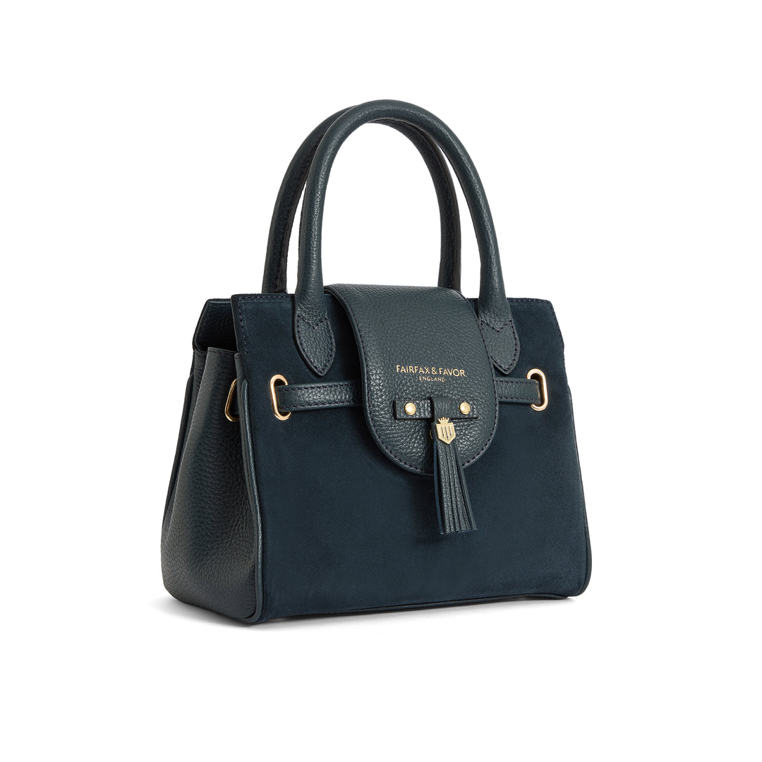 Fairfax & Favor Mini Windsor Handbag - Teal Suede