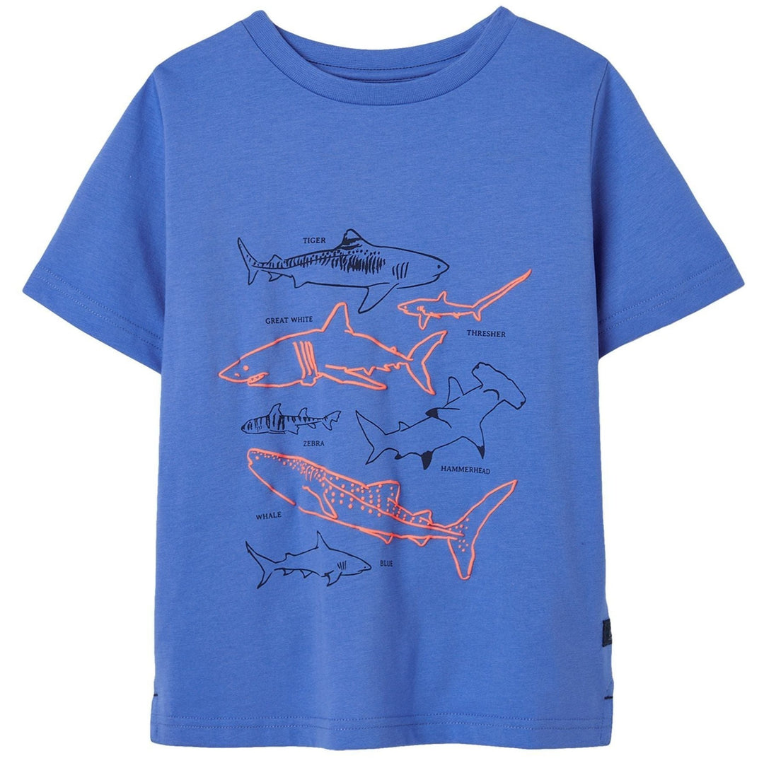 The Joules Boys Ben Screenprint T-Shirt in Blue Print#Blue Print