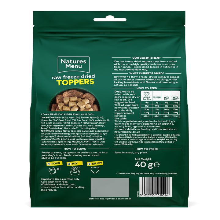 Natures Menu Freeze Dried Toppers Turkey 40g