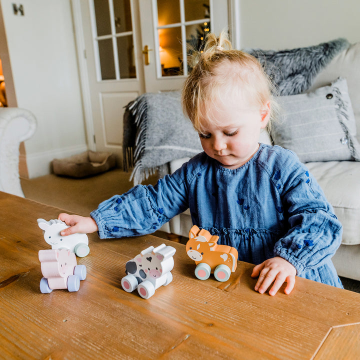 Orange Tree Toys Cow First Push Toy