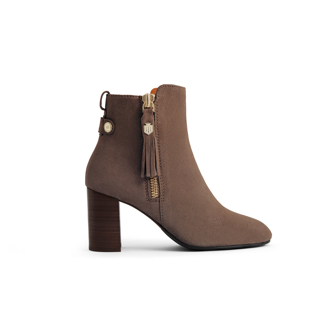 Fairfax & Favor Ladies Oakham Ankle Boot - Deep Taupe Suede