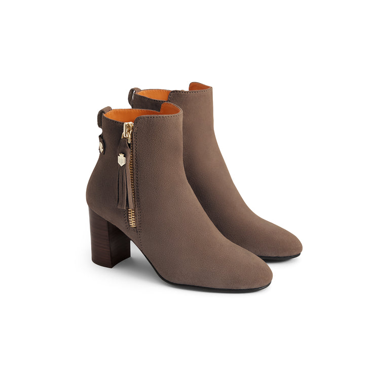 Fairfax & Favor Ladies Oakham Ankle Boot - Deep Taupe Suede