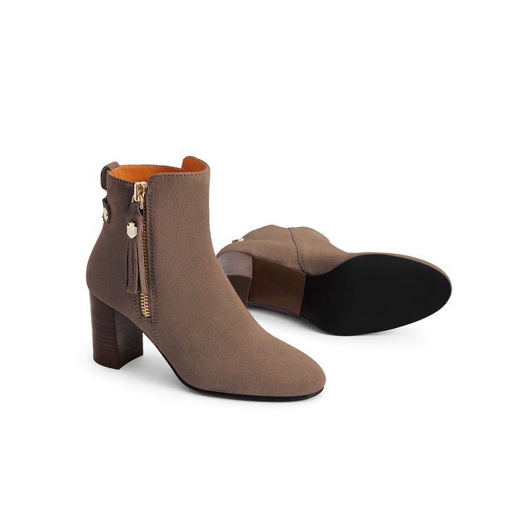 Fairfax & Favor Ladies Oakham Ankle Boot - Deep Taupe Suede