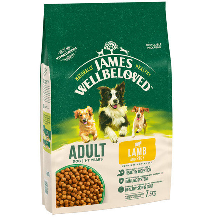 James Wellbeloved Adult Dog with Lamb & Rice#7.5kg