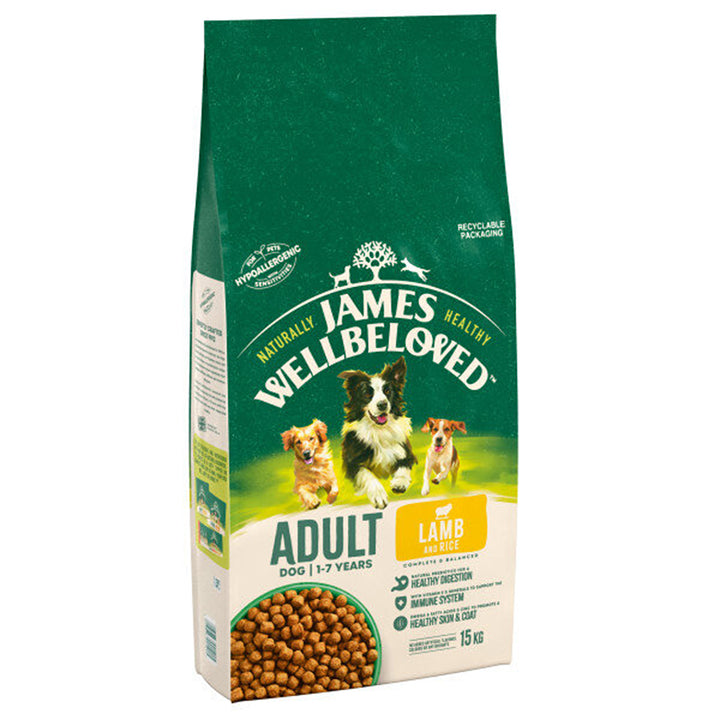 James Wellbeloved Adult Dog with Lamb & Rice#15kg