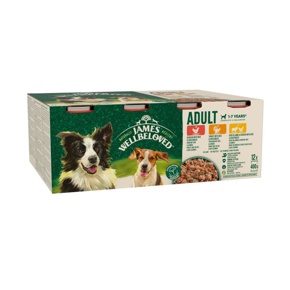 James Wellbeloved Adult Dog Tins with Chicken, Turkey & Lamb