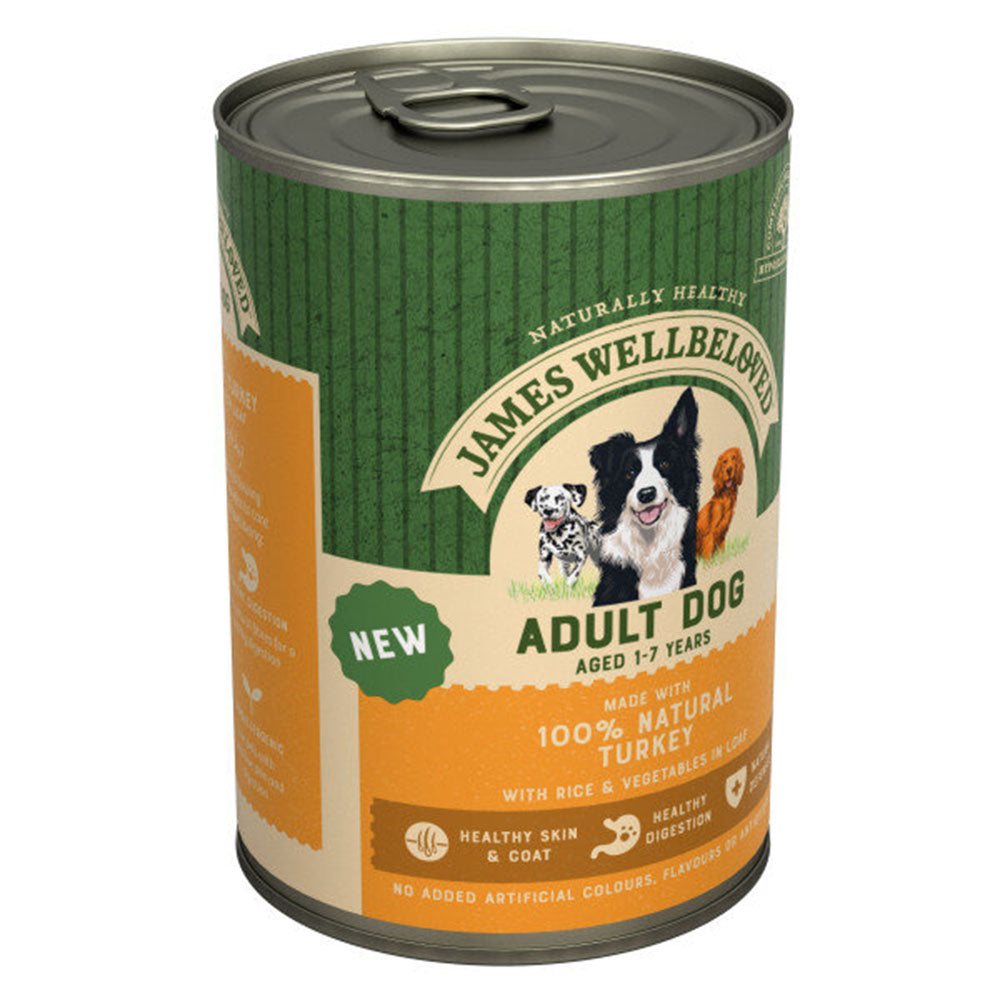 James Wellbeloved Adult Dog Loaf Tin with Turkey & Rice