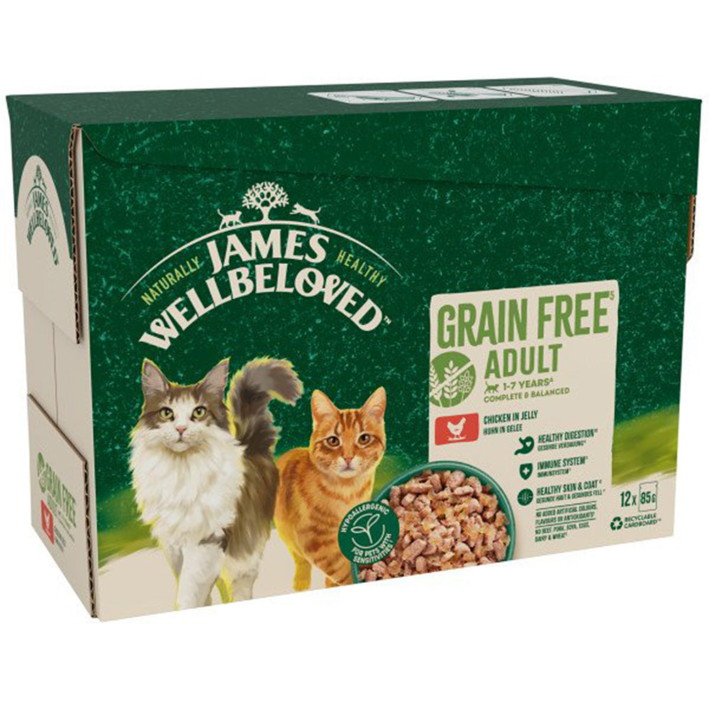 James Wellbeloved Adult Cat Grain Free Pouches with Chicken