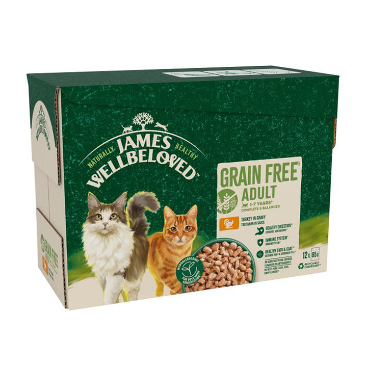 James Wellbeloved Adult Cat Grain Free Pouches with Turkey
