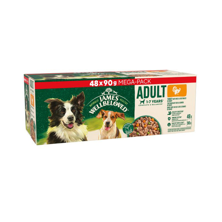 James Wellbeloved Adult Turkey & Rice Wet Dog Food Pouches