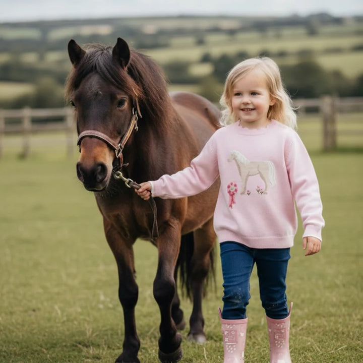 Eleanor Charles Girls The Palomino Intarsia Jumper