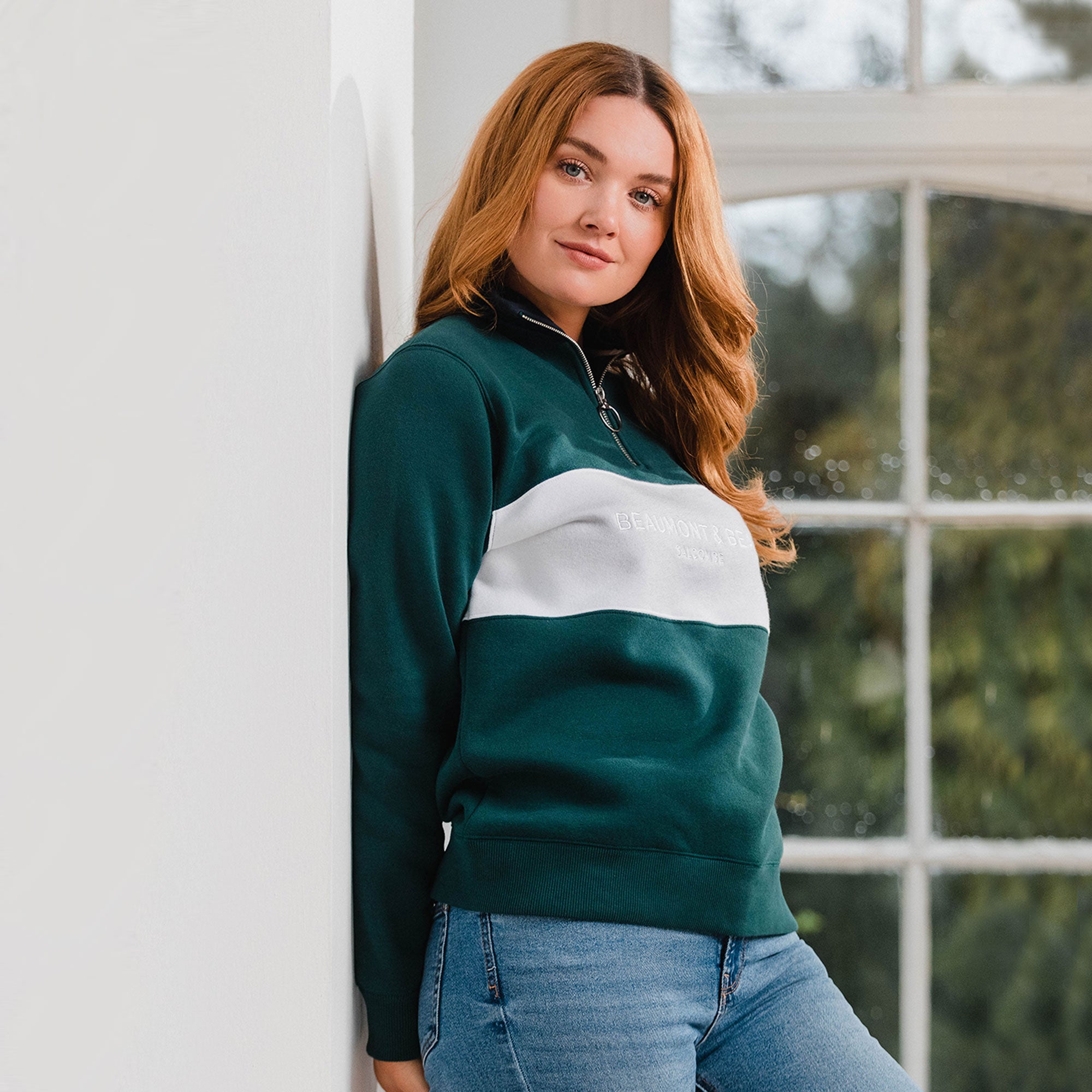 La hearts colorblocked half cheap zip sweatshirt