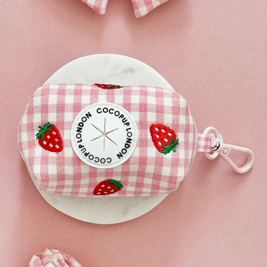Cocopup Dog Strawberry Picnic Pup Poop Bag Holder