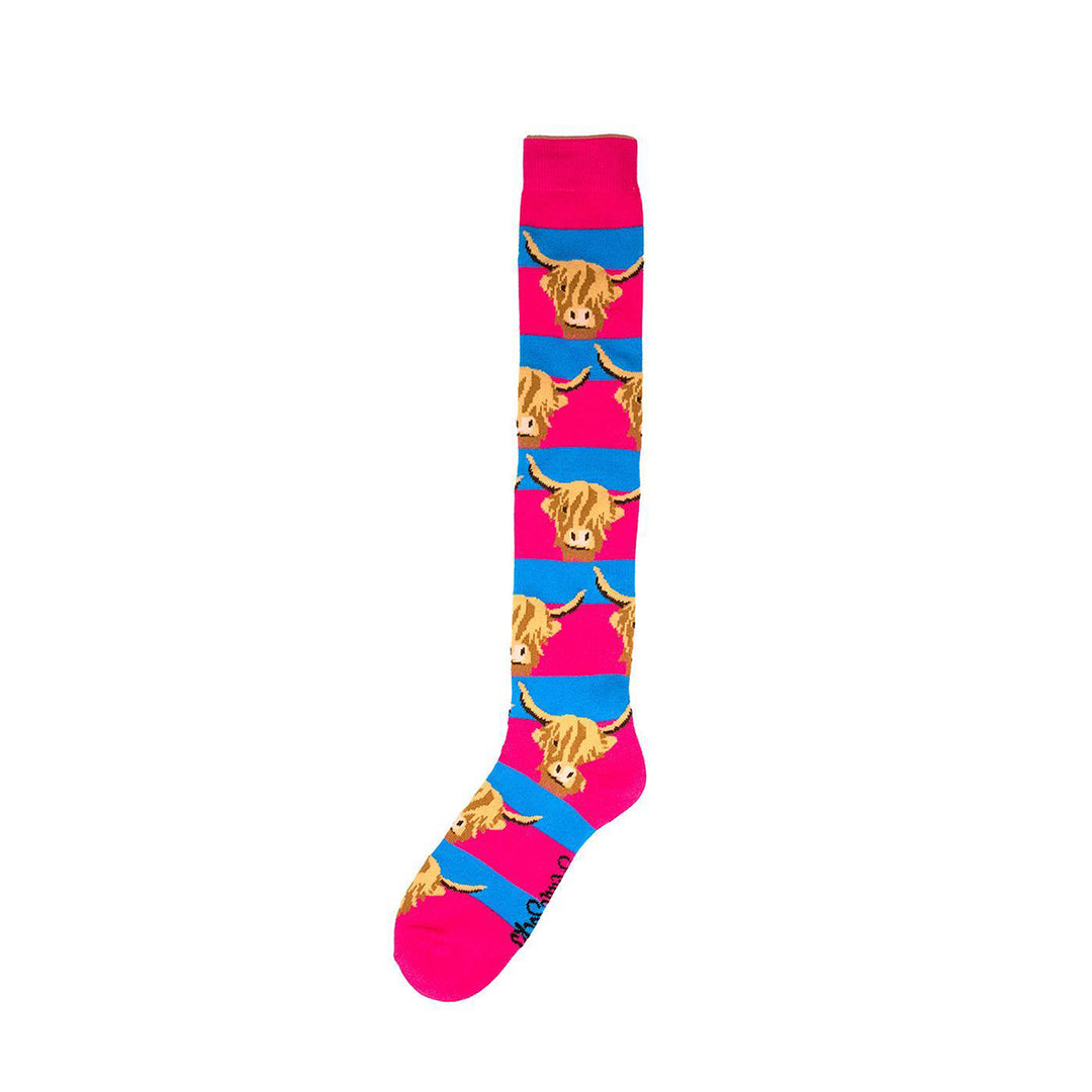 Shuttle Socks Ladies Highland Cow Welly Socks