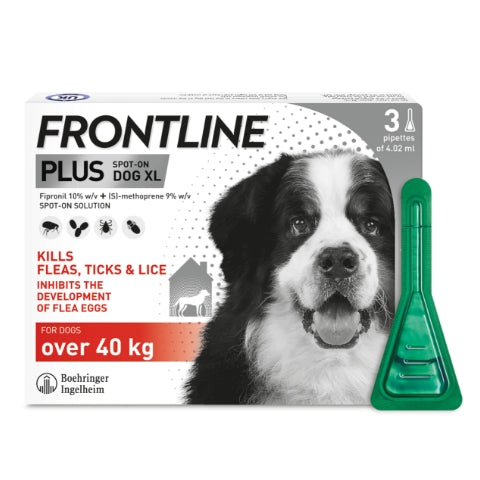 Frontline Plus Spot On Flea Treatment for X-Large Dogs (40-60kg) 3 Pipettes