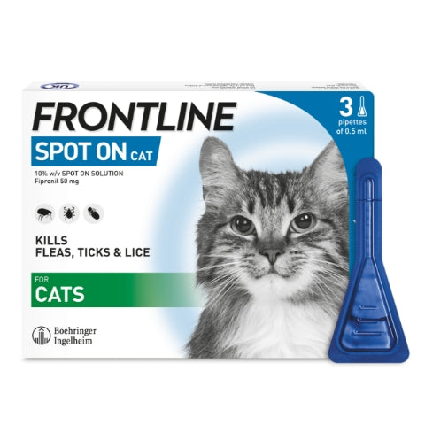 Frontline Spot On Flea Treatment for Cats 3 Pipettes