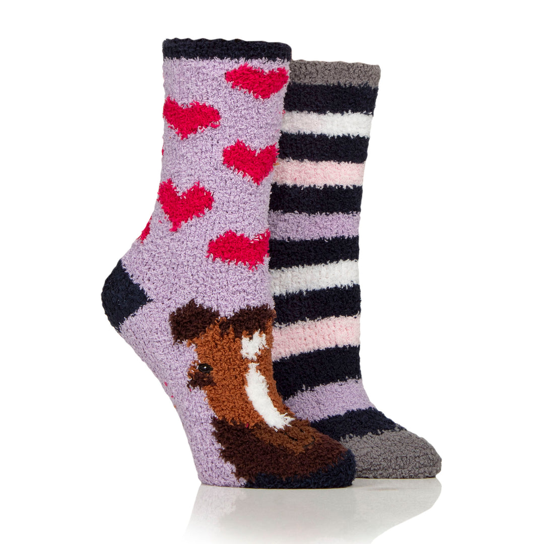 Platinum Junior Wild Feet Cosy Lounge Socks - 2 Pack