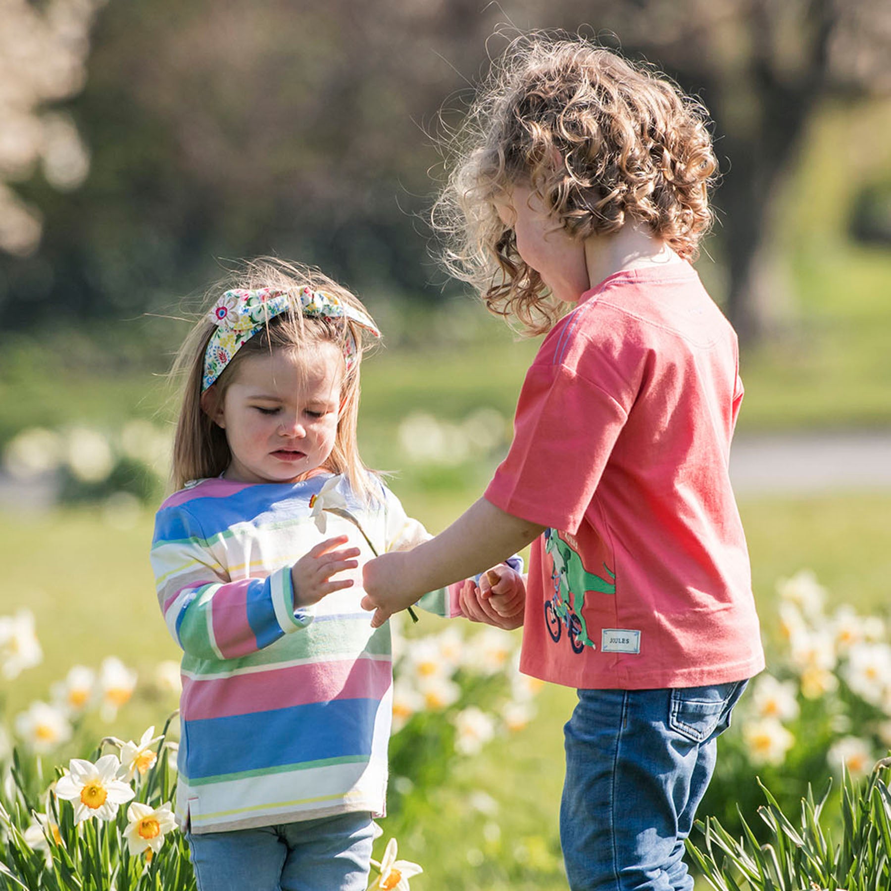 Kids' wearing Joules clothing