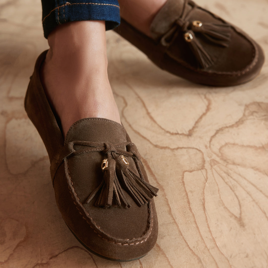 Fairfax & Favor Ladies Limited Edition Fog Suede Rutland Driver