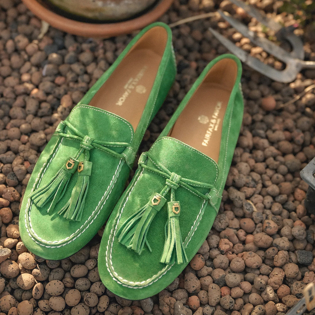 Fairfax & Favor Ladies Rutland Driver - Clover Green Suede