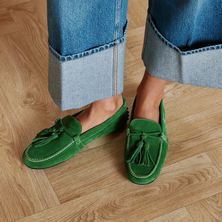 Fairfax & Favor Ladies Rutland Driver - Clover Green Suede