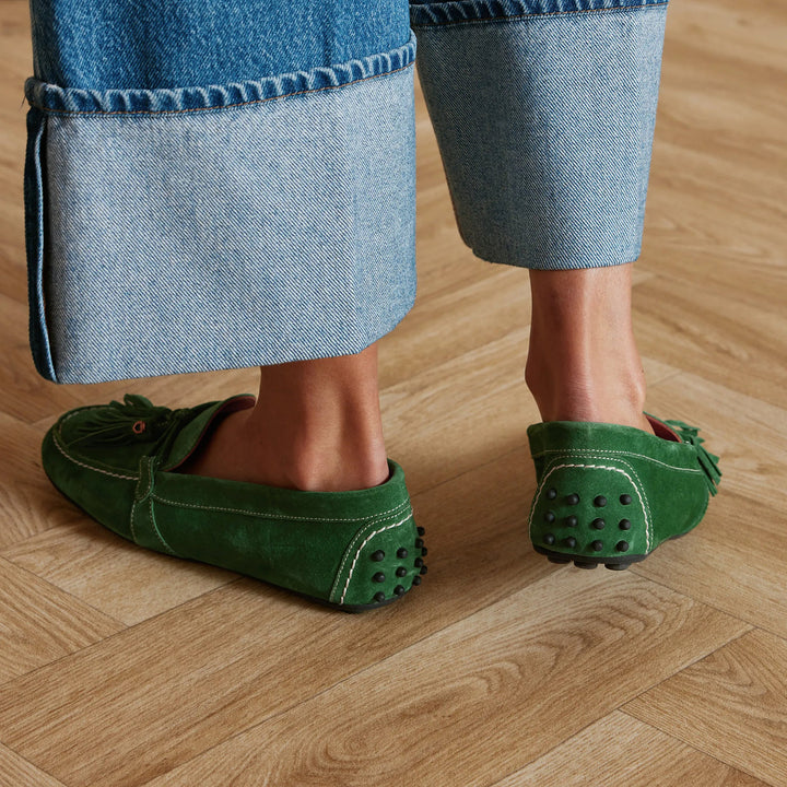 Fairfax & Favor Ladies Rutland Driver - Clover Green Suede